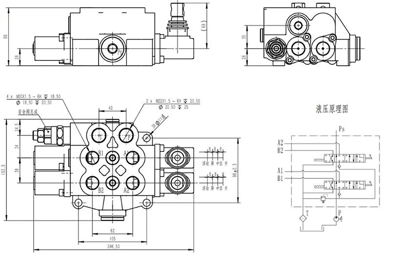 Df50 Series Sliced &amp; Integrated Manual Operation Hydraulic Multiple Directional Control Valve for Lifting and Overturning Plows on Tractors