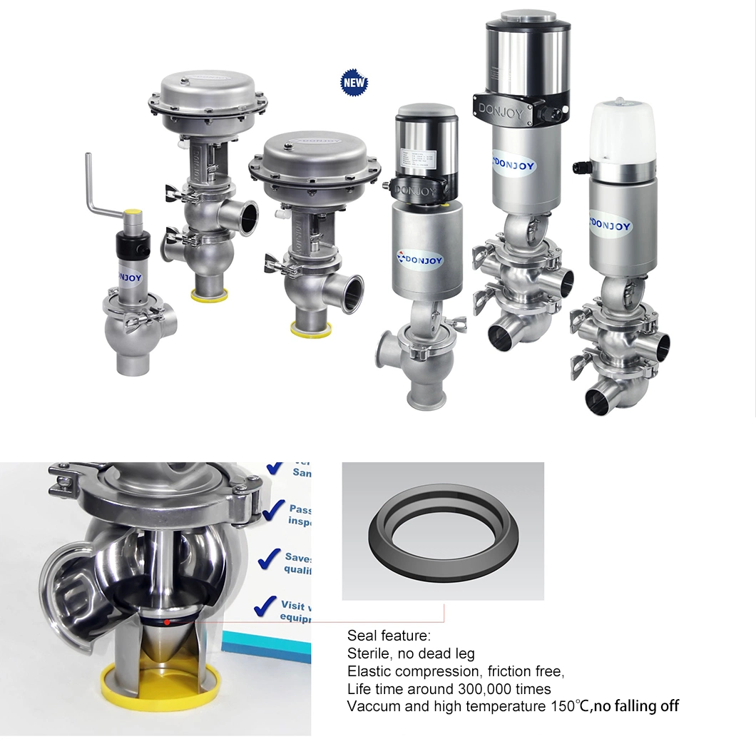 Diaphragm Pneumatic Divert Seat Valve With Sanitary Liquid