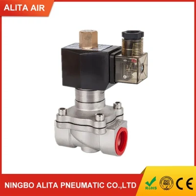 Us Series Stainless Steel F Class Insulation 12V Two Way Normal Open Direct Acting Guide Water Air Solenoid Valve